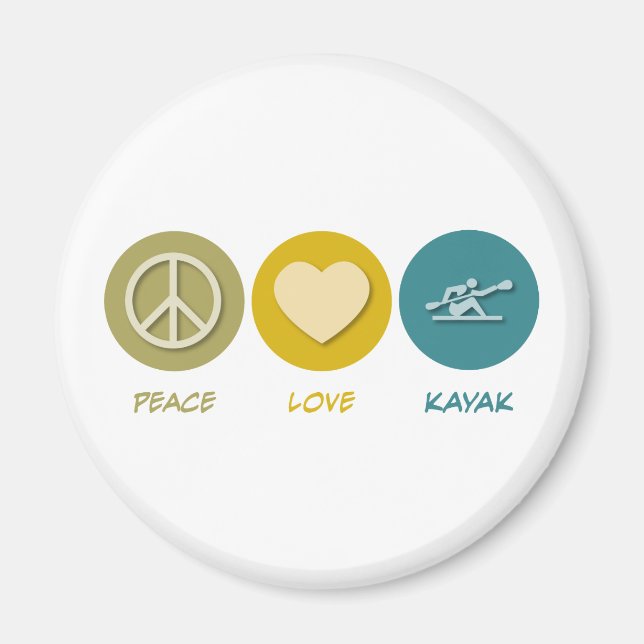Peace Kärlek Kayak Magnet (Framsidan)