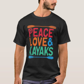 Peace kärlek Kayak, sommar T Shirt