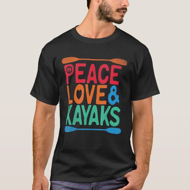 Peace kärlek Kayak, sommar T Shirt (Framsida)