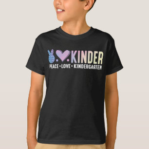 Peace Kärlek Kindergarten Back to school Funny T Shirt