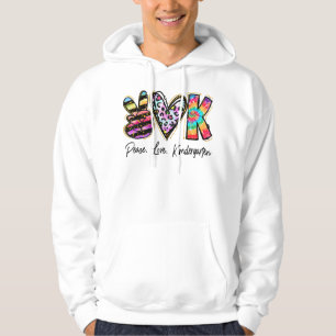 Peace Kärlek Kindergarten Teacher Girls Team Kinde Hoodie
