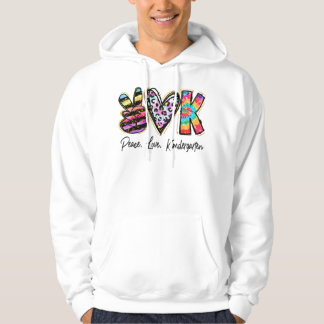 Peace Kärlek Kindergarten Teacher Girls Team Kinde Hoodie