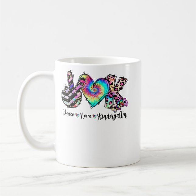 Peace Kärlek Kindergarten Teacher Student Kinder T Kaffemugg (Vänster)