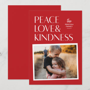 Peace Kärlek & Kindness-Helgdag julfotoport Julkort