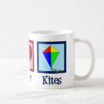 Peace Kärlek Kites Cute Kite Festival Kaffemugg<br><div class="desc">En söt drakfestival för någon som kärlek flyger drakar på parken.</div>