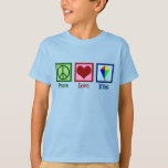 Peace Kärlek Kites Cute Kite Festival Kids T Shirt<br><div class="desc">En söt drakfestival t-shirt för ett barn som kärlek flyger drakar på parken. Peace Kärlek Kites-ungarna garanterar..</div>
