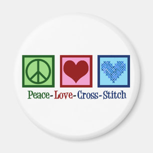 Peace Kärlek Kor Stitch Magnet