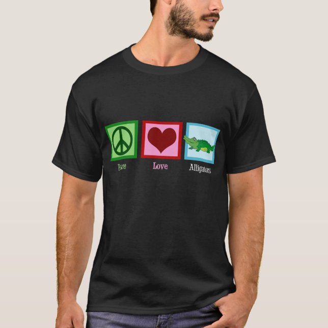 Peace Kärlek Krokodiler T-shirt (Framsida)