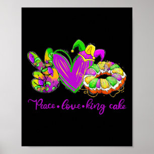 Peace Kärlek Kung Cake Manar Women Kids Tie Dye He Poster