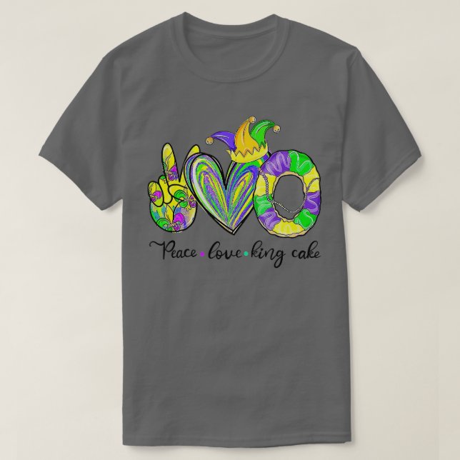 Peace Kärlek Kung Cake Mardi Gras Manar Women Kids T Shirt (Design framsida)
