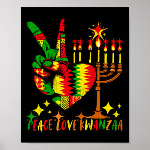Peace Kärlek Kwanzaa African American Heritage Lyc Poster