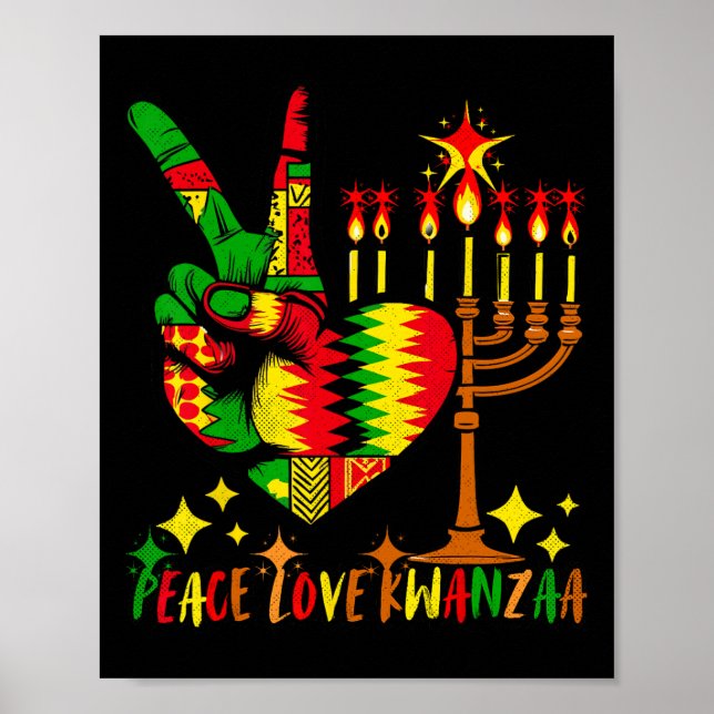 Peace Kärlek Kwanzaa African American Heritage Lyc Poster (Framsidan)