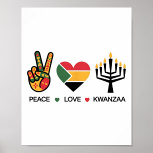 Peace Kärlek Kwanzaa Africanlycklig Kwanzaa Poster