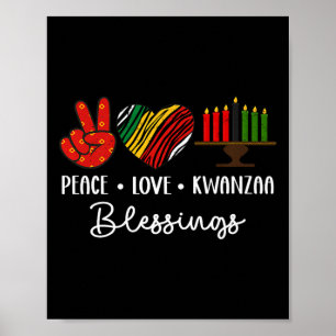 Peace Kärlek Kwanzaa Blessings jul African Holl Poster