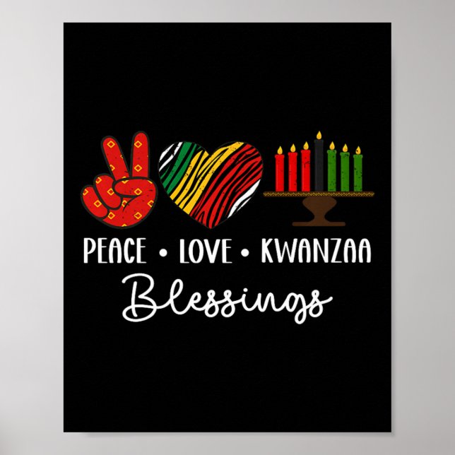 Peace Kärlek Kwanzaa Blessings jul African Holl Poster (Framsidan)
