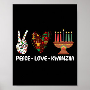 Peace Kärlek Kwanzaa Pajamas African Lycklig Kwanz Poster
