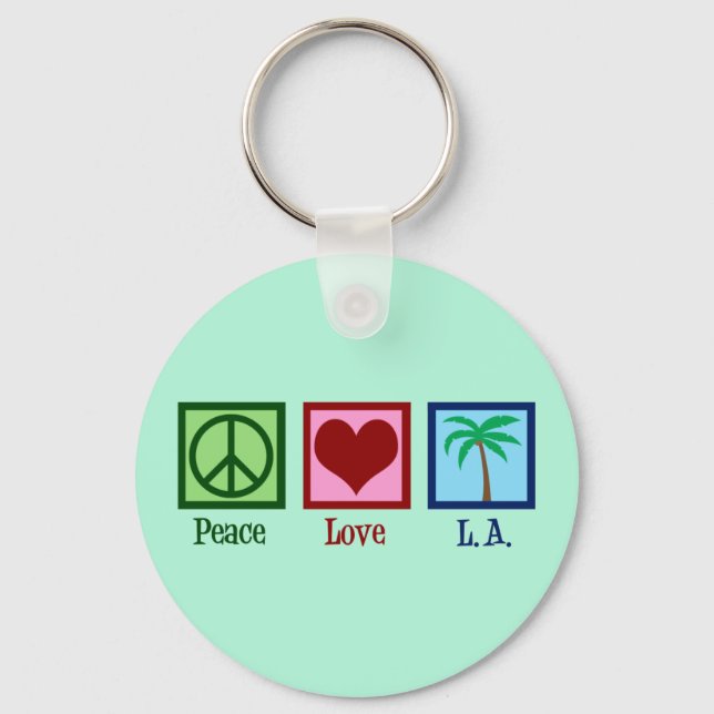 Peace Kärlek L.A. | Cute Los Angeles Nyckelring (Framsida)