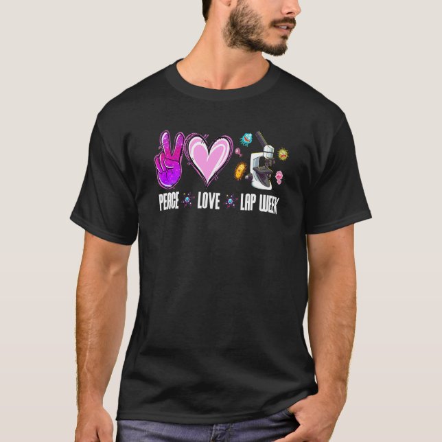 Peace Kärlek Lab Vecka 2022 Laboratory Tech Techno T Shirt (Framsida)
