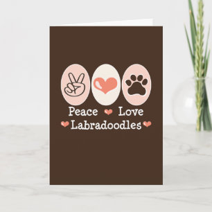 Peace Kärlek Labradoodles Greeting Card Kort