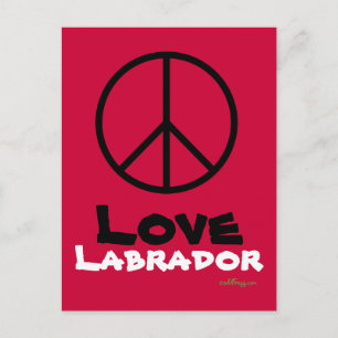 Peace Kärlek Labrador Postcard Vykort