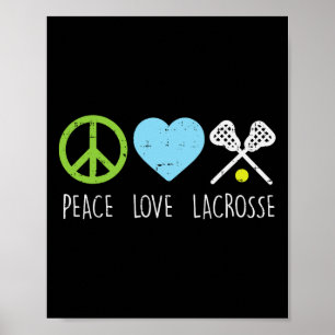 Peace Kärlek Lacrosse Coola Lax Player Goalie Hipp Poster