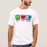 Peace Kärlek Lacrosse T Shirt<br><div class="desc">En coola lacrosse-spelargaranti för någon som gillar roligt sport. Peace Kärlek Lacrosse.</div>