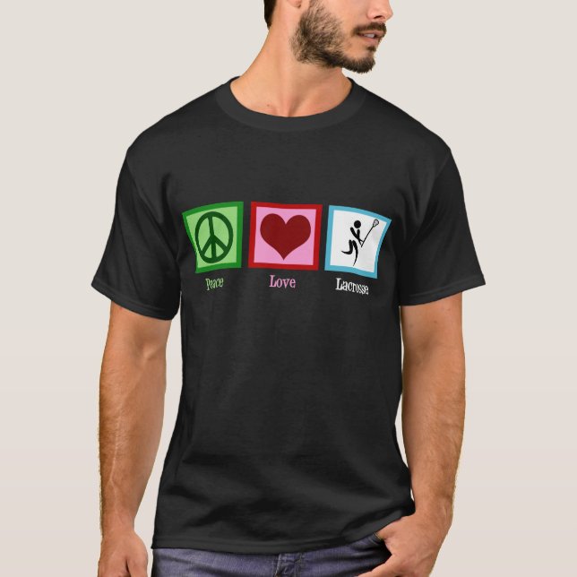Peace Kärlek Lacrosse Tee Shirt (Framsida)