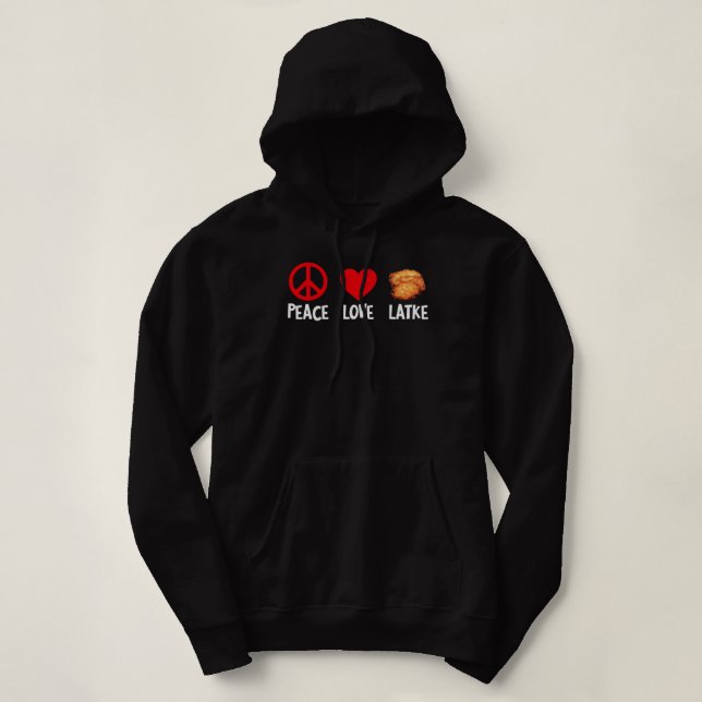 Peace Kärlek Latke Funny Hannukah Jewish Food T Shirt (Design framsida)