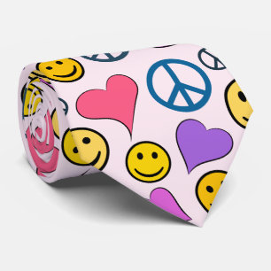 Peace Kärlek Laugh Mönster Slips