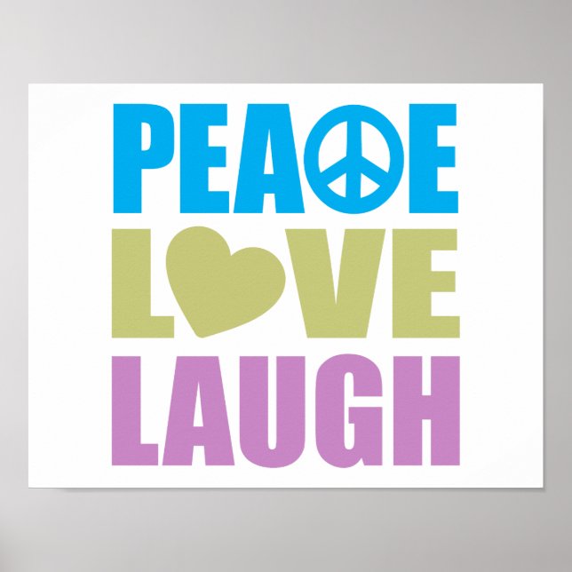 Peace Kärlek Laugh Poster (Framsidan)