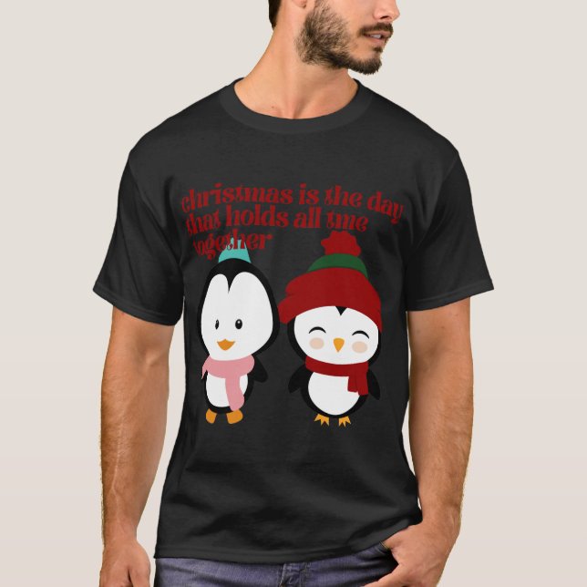 PEACE KÄRLEK LAUGHTER FAMILY FIRANDE CHRISTMAS T SHIRT (Framsida)
