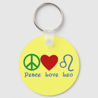 Peace Kärlek Leo Astrological Design Nyckelring