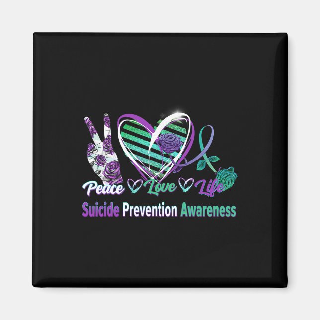 Peace Kärlek Life Suicide Awareness Semi Colon Gif Magnet (Framsidan)