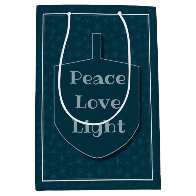 Peace Kärlek Light Dreidel Star Snöflingor (Framsidan)