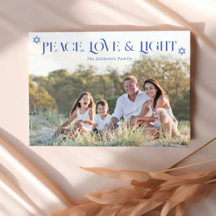 Peace Kärlek & Light Hanukkah Photo Helgdag Card Julkort