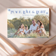 Peace Kärlek & Light Hanukkah Photo Helgdag Card