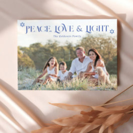 Peace Kärlek & Light Hanukkah Photo Helgdag Card Julkort