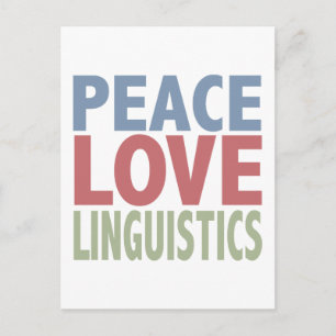 Peace Kärlek Linguistics Vykort