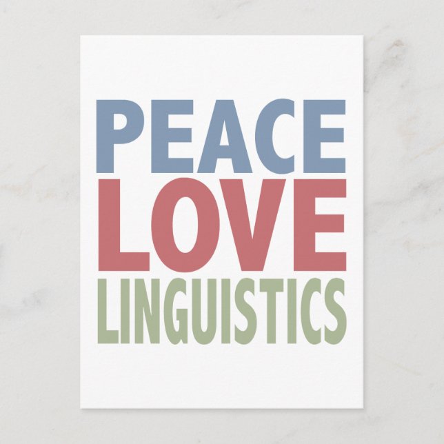 Peace Kärlek Linguistics Vykort (Framsida)