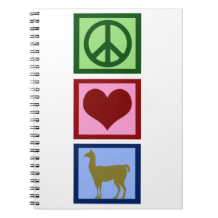 Peace Kärlek Llamas Anteckningsbok