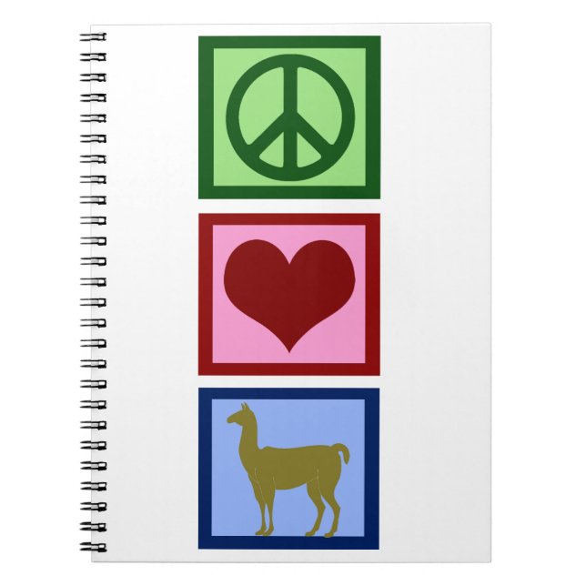 Peace Kärlek Llamas Anteckningsbok (Framsidan)