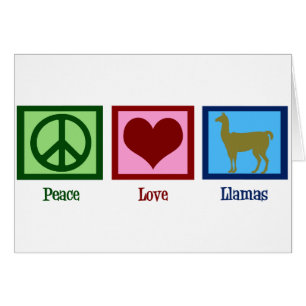 Peace Kärlek Llamas-kort Hälsningskort