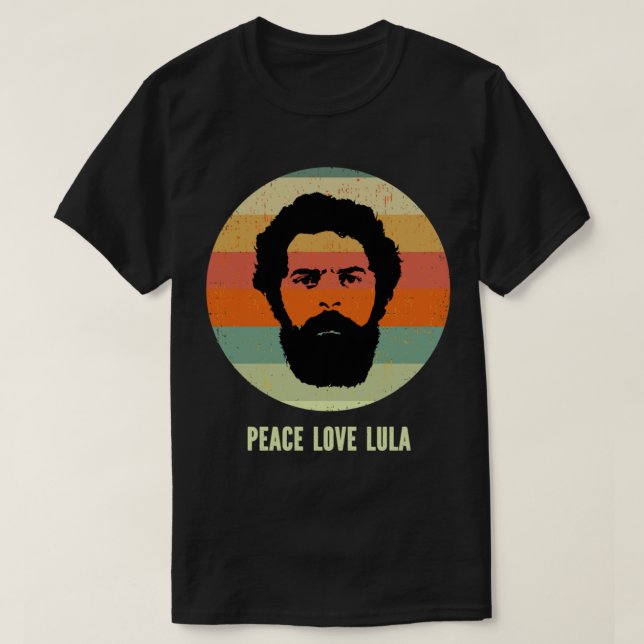 Peace Kärlek Lula 2022 President of Brazil Retro T Shirt (Design framsida)
