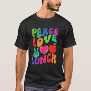 PEACE KÄRLEK LUNCH DAM Cafeteria Retro Groovy T Shirt