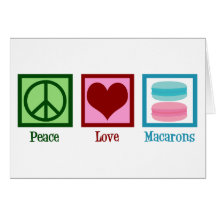 Peace Kärlek Macarons Cute Macaron Bakery Card