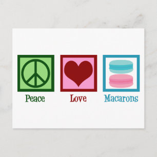 Peace Kärlek Macarons Cute Macaron Bakery Vykort