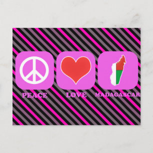 Peace Kärlek Madagaskar Vykort