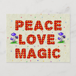Peace Kärlek Magic Vykort