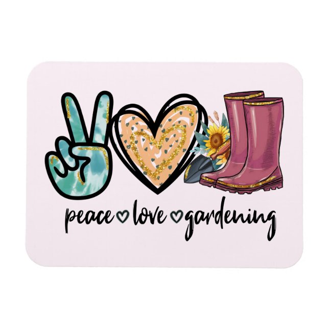 Peace Kärlek  Magnet (Horisontell)