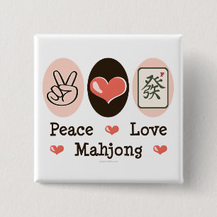 Peace Kärlek Mahjong Button Knapp